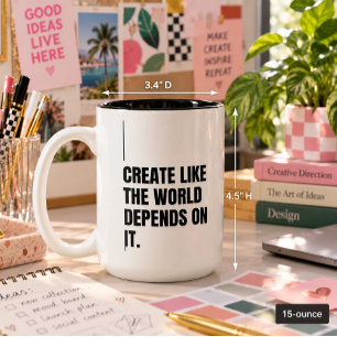Black Typography Minimalist Artist Creators Two-Tone Coffee Mug