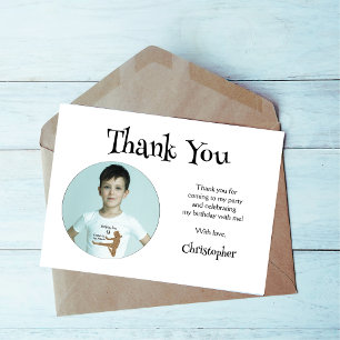 Black Typography Photo Boy Cute Kids Thank You