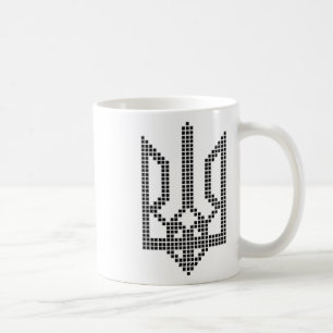 Black Ukrainian Tryzub Symbol On The Heart - Ukrai Coffee Mug