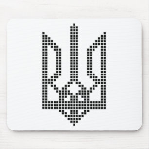 Black Ukrainian Tryzub Symbol On The Heart - Ukrai Mouse Pad