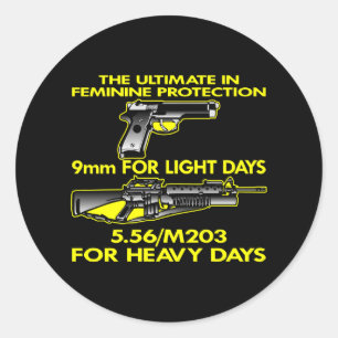 Black Ultimate Feminine Protection Classic Round Sticker