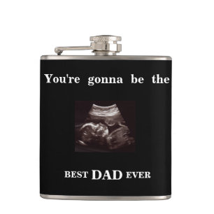 Black Ultrasound You"re Gonna be the Best Dad Hip Flask