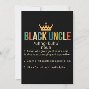 Black Uncle Definition Proud Uncle Invitation