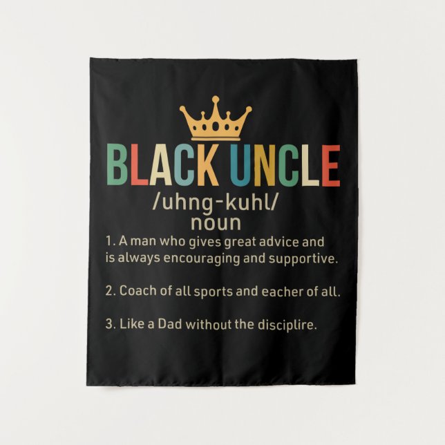 Black Uncle Definition Proud Uncle Tapestry (Front)