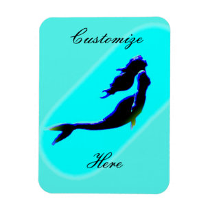 black underwater mermaid magnet