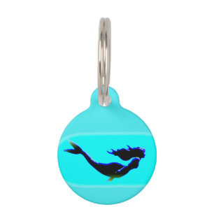 black underwater mermaid pet tag