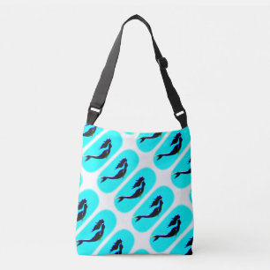 black underwater mermaids crossbody bag