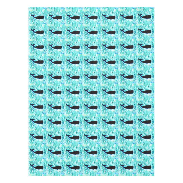 black underwater whales Thunder_Cove Tablecloth (Front)