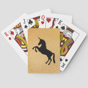 Black Unicorn And Glitter Playing Cards