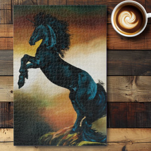 Black Unicorn Fantasy Dance Jigsaw Puzzle