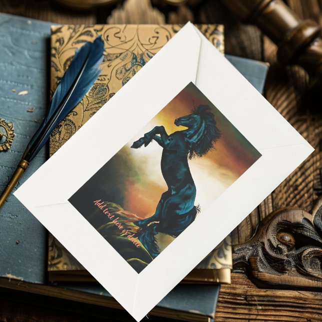 Black Unicorn Fantasy Dance Rectangular Sticker (Creator Uploaded)