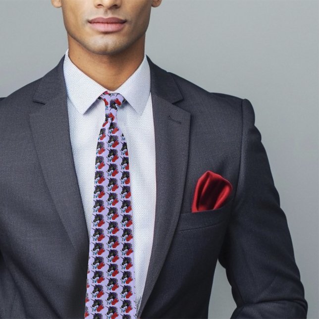 Black Unicorn Flowers Purple Tie (Creator Uploaded)