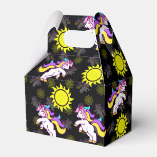 Black Unicorn Pattern Design Favour Box
