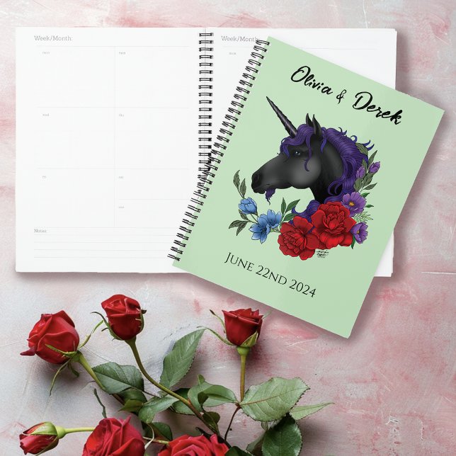 Black Unicorn Purple Red Sage Flowers Wedding Planner (Creator Uploaded)