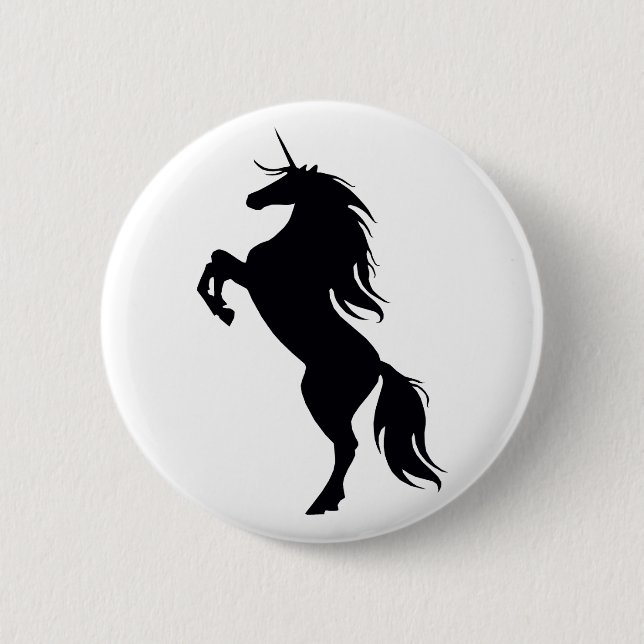 Black Unicorn Silhouette Button (Front)