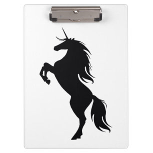 Black Unicorn Silhouette Clipboard