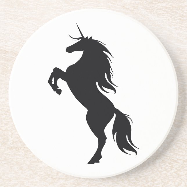 Black Unicorn Silhouette Coaster (Front)