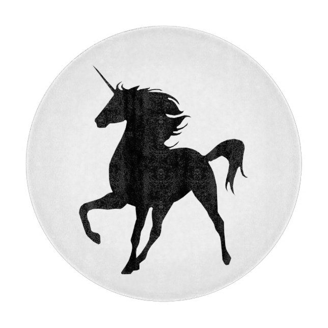 Black Unicorn Silhouette Cutting Board (Front)