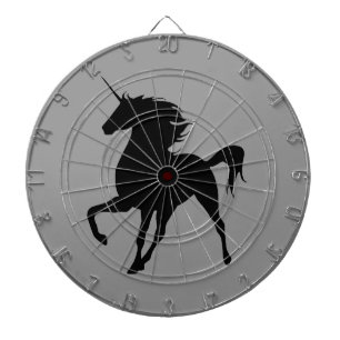 Black Unicorn Silhouette Dart Board