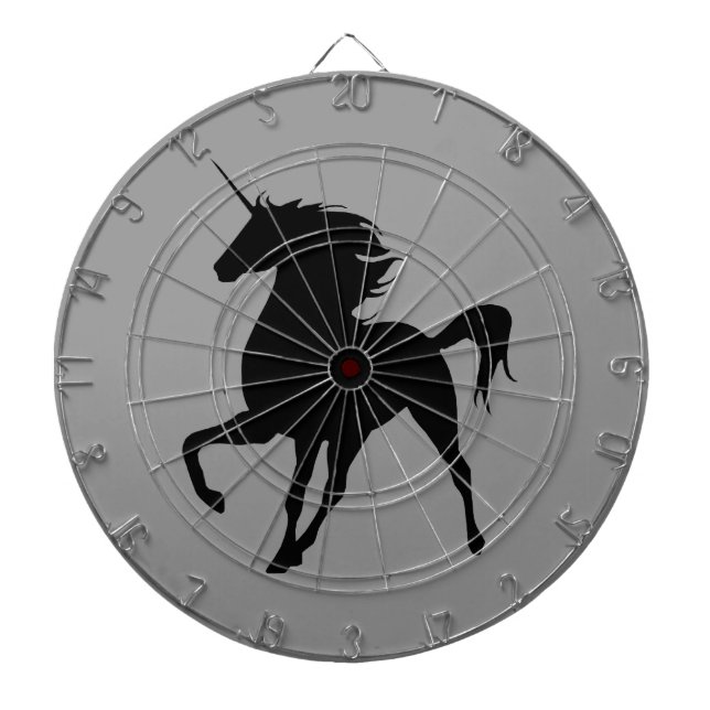Black Unicorn Silhouette Dart Board (Front)