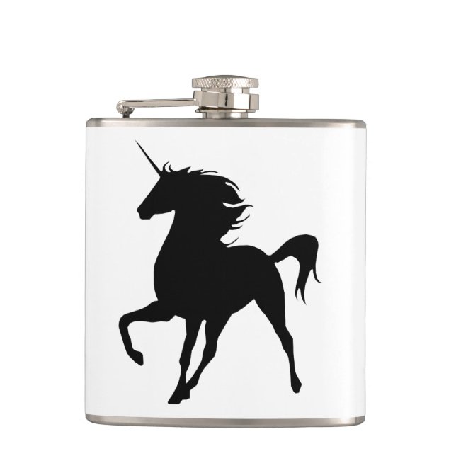 Black Unicorn Silhouette Flask (Front)