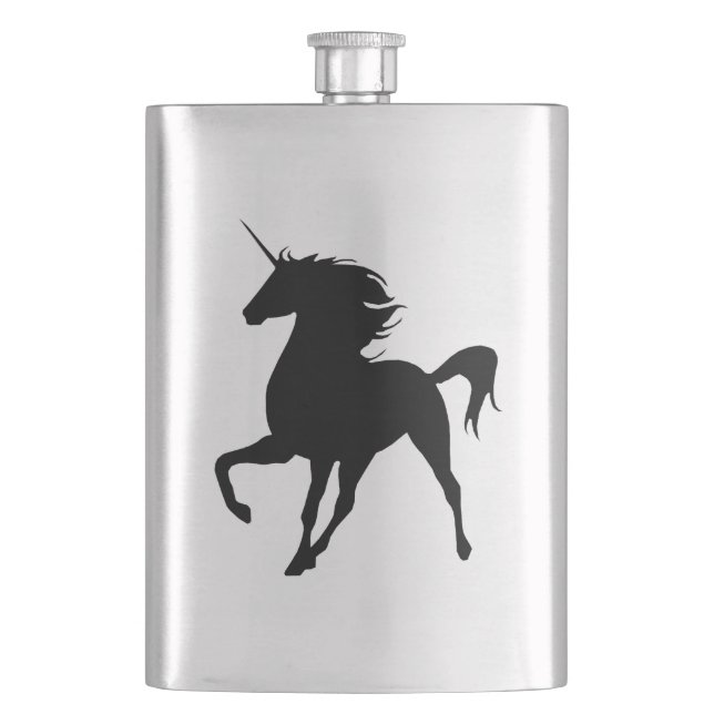 Black Unicorn Silhouette Flask (Front)
