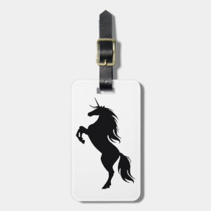 Black Unicorn Silhouette Luggage Tag
