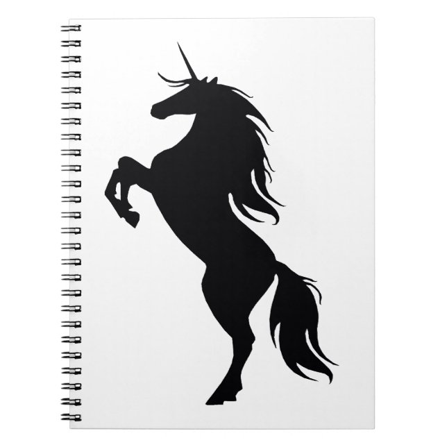 Black Unicorn Silhouette Notebook (Front)