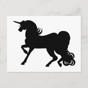 Black Unicorn Silhouette Postcard