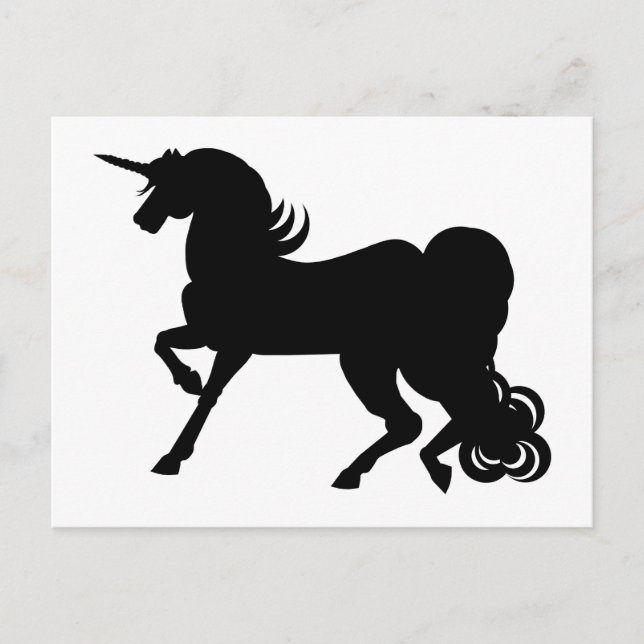 Black Unicorn Silhouette Postcard (Front)