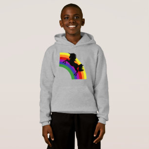 Black Unicorn Silhouette Rainbow Boys Hoodie