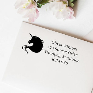 Black Unicorn Wedding Self-inking Stamp