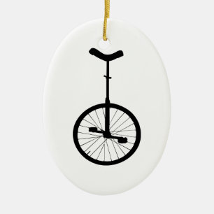 Black Unicycle Ceramic Tree Decoration