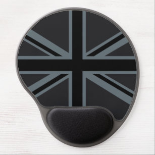 Black Union Jack British Flag Decor Gel Mouse Pad