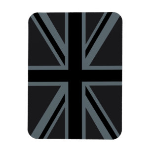 Black Union Jack British Flag Decor Magnet
