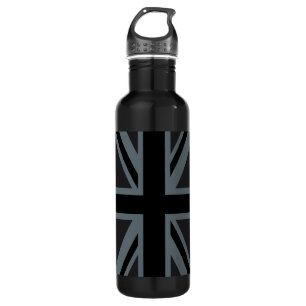 Black Union Jack British Flag Design Customise it 710 Ml Water Bottle