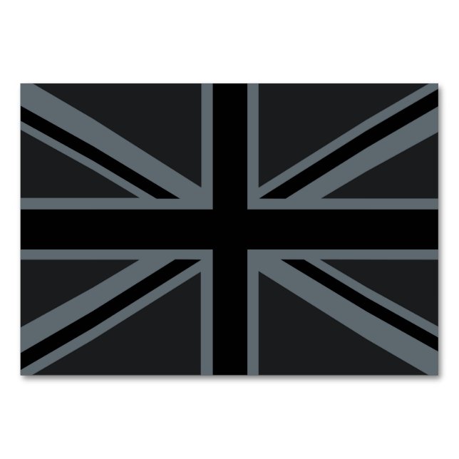 Black Union Jack British Flag Design Customise it Table Number (Front)