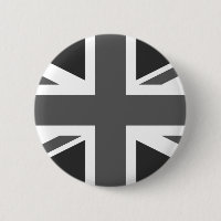 Black Union Jack British Flag Pin Button 