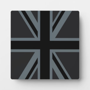 Black Union Jack Flag Design Decor Plaque
