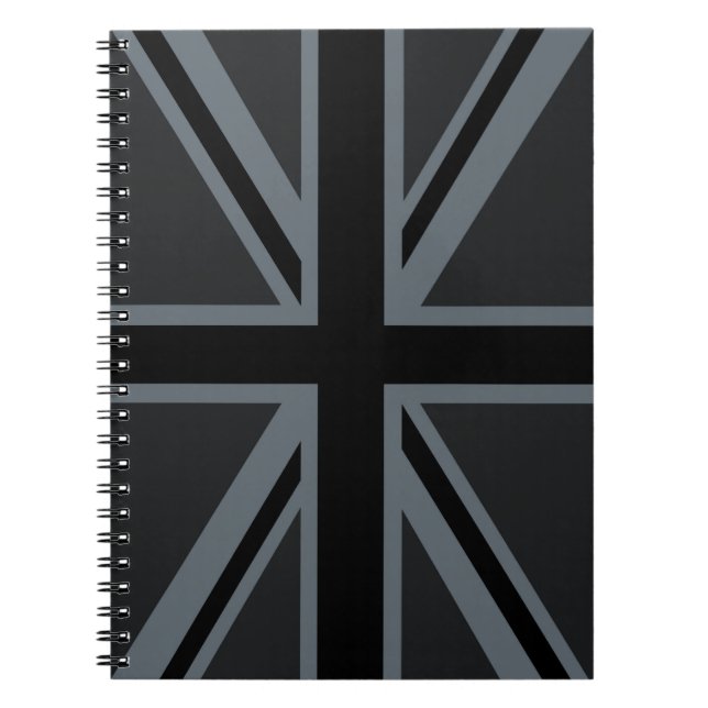 Black Union Jack Flag Design Notebook (Front)