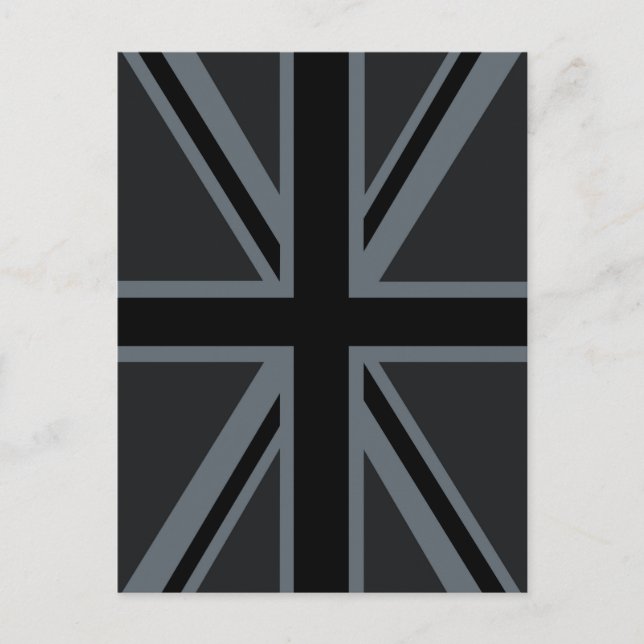 Black Union Jack Flag Design Postcard (Front)