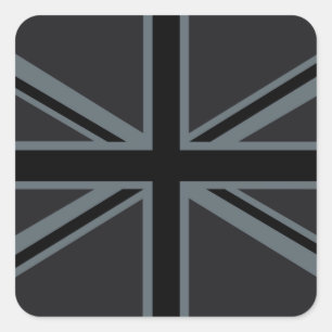 Black Union Jack Flag Design Square Sticker