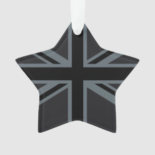 Black Union Jack UK Flag Design Ornament