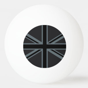 Black Union Jack UK Flag Design Ping Pong Ball