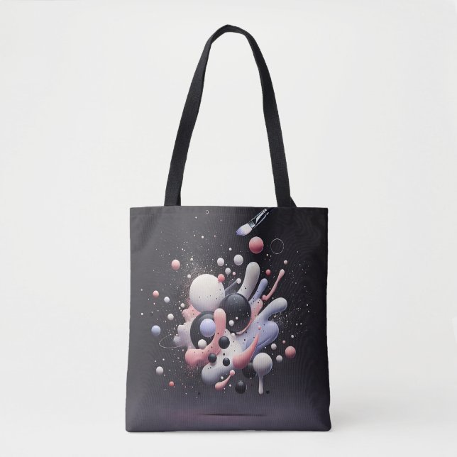 Black unique design tote bag (Front)