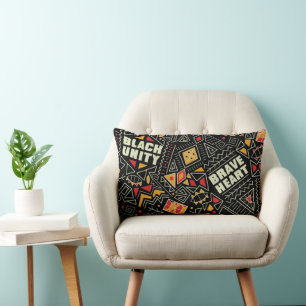 Black Unity Brave Heart Afrocentric Pattern Lumbar Cushion