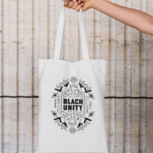 Black Unity Mandala Tote Bag