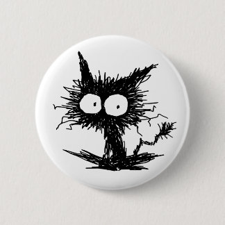 Black Unkempt Kitten GabiGabi 6 Cm Round Badge