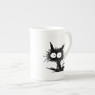 Black Unkempt Kitten GabiGabi Bone China Mug