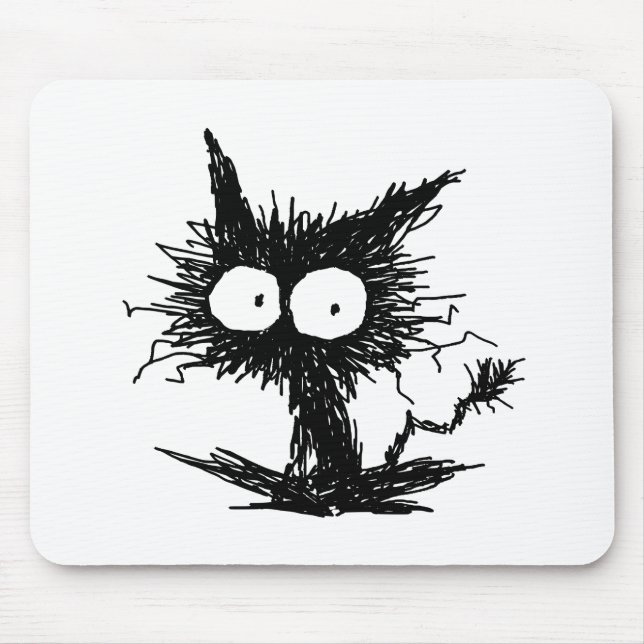 Black Unkempt Kitten GabiGabi Mouse Pad (Front)